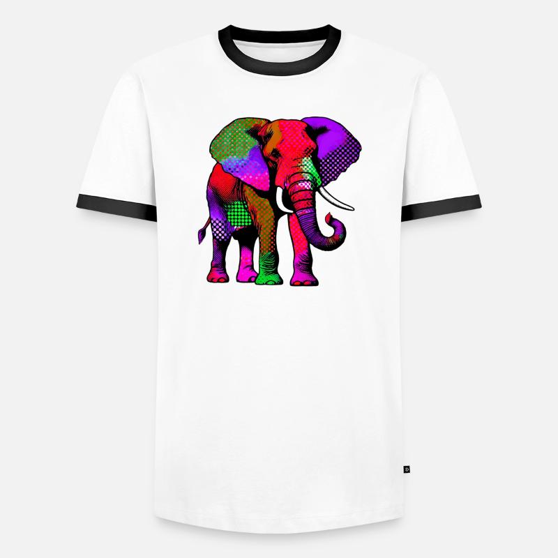 Elephant - Men's Ringer Shirt - white/black