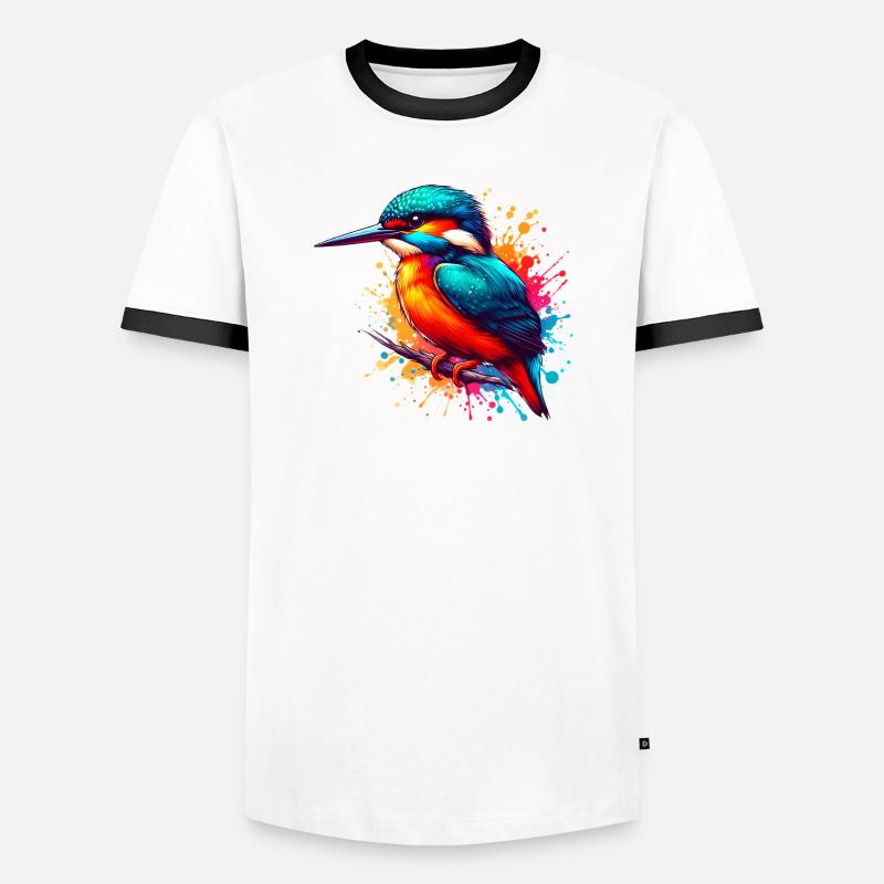 Eisvogel - Männer Kontrast-T-Shirt - Weiß/Schwarz