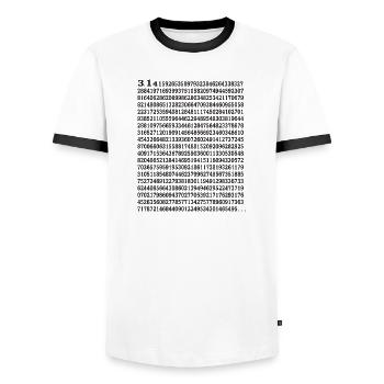 Happy Pi Day - Men's Ringer Shirt - white/black - Front - AI Model Female 172 light (172cm) & AI Model Male 178 dark (178cm)