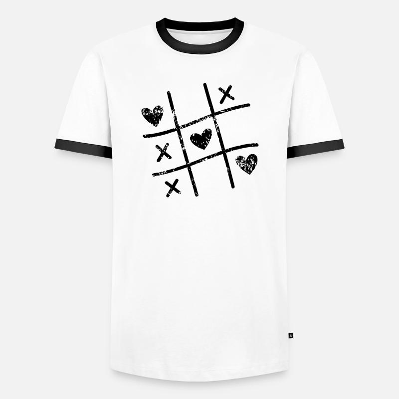 Saint-Valentin Saint-Valentin Saint-Valentin - T-shirt contrasté Homme - blanc/noir