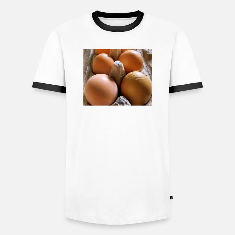 Eggs - Men's Ringer Shirt - white/black