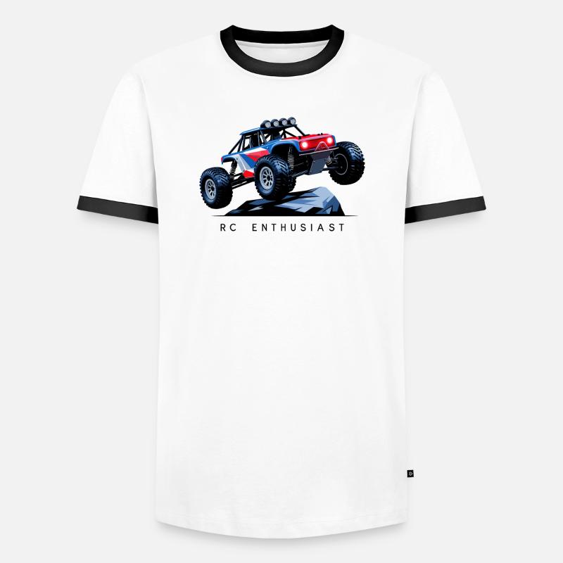 RC Auto - Männer Kontrast-T-Shirt - Weiß/Schwarz