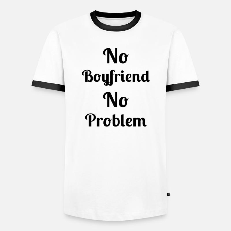 Kein Freund, kein Problem - Männer Kontrast-T-Shirt - Weiß/Schwarz