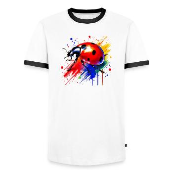 Marienkäfer - Männer Kontrast-T-Shirt - Weiß/Schwarz - Vorne - AI Model Female 172 light (172cm) & AI Model Male 178 dark (178cm)