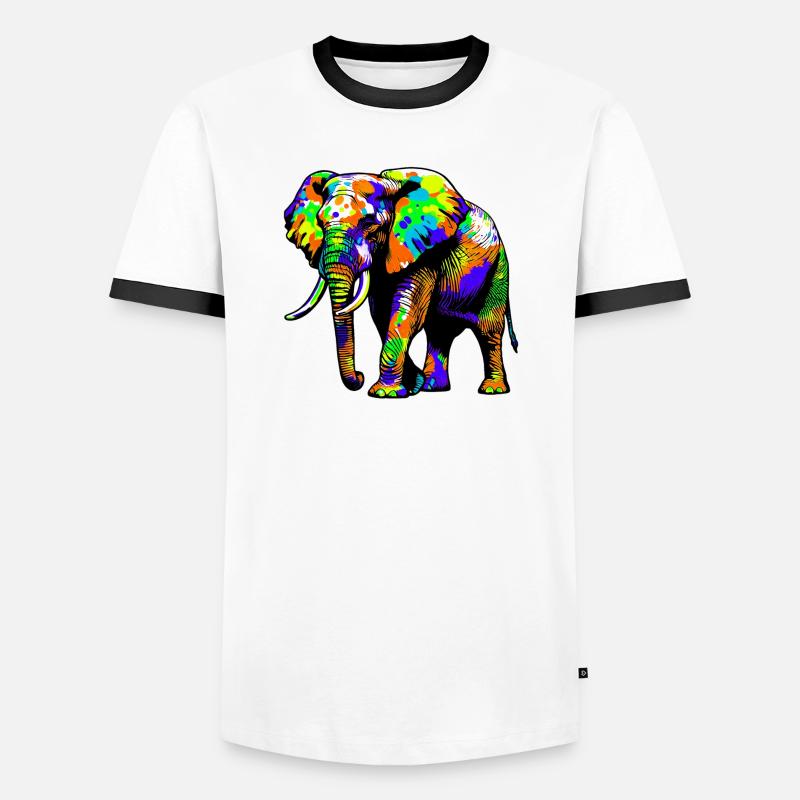 Elephant - Men's Ringer Shirt - white/black