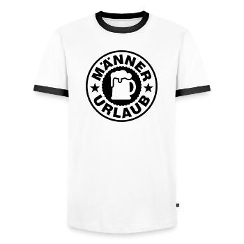Bière des Fêtes pour hommes - T-shirt contrasté Homme - blanc/noir - Devant - AI Model Female 172 light (172cm) & AI Model Male 178 dark (178cm)