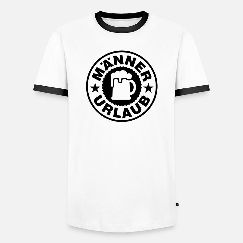 Männer Urlaub Bier - Männer Kontrast-T-Shirt - Weiß/Schwarz
