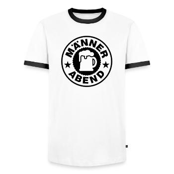 Bière du soir pour hommes - T-shirt contrasté Homme - blanc/noir - Devant - AI Model Female 172 light (172cm) & AI Model Male 178 dark (178cm)