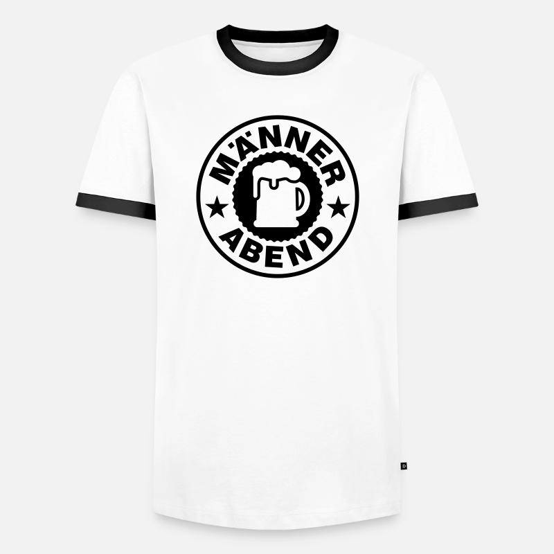Männer Abend Bier - Männer Kontrast-T-Shirt - Weiß/Schwarz