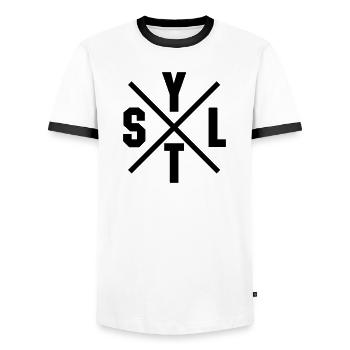 Croix de Sylt - T-shirt contrasté Homme - blanc/noir - Devant - AI Model Female 172 light (172cm) & AI Model Male 178 dark (178cm)