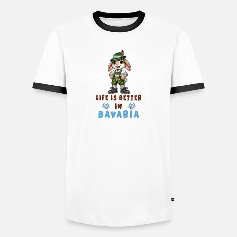 Bavarian Rabbit - Men's Ringer Shirt - white/black