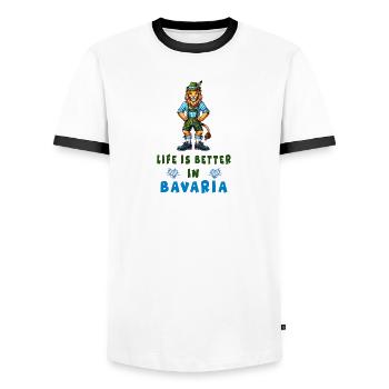 Bavarian Lion - Men's Ringer Shirt - white/black - Front - AI Model Female 172 light (172cm) & AI Model Male 178 dark (178cm)