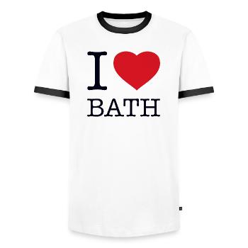J’ADORE LE BAIN - T-shirt contrasté Homme - blanc/noir - Devant - AI Model Female 172 light (172cm) & AI Model Male 178 dark (178cm)