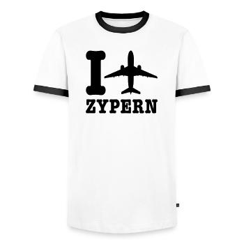 Zypern Urlaub - Männer Kontrast-T-Shirt - Weiß/Schwarz - Vorne - AI Model Female 172 light (172cm) & AI Model Male 178 dark (178cm)