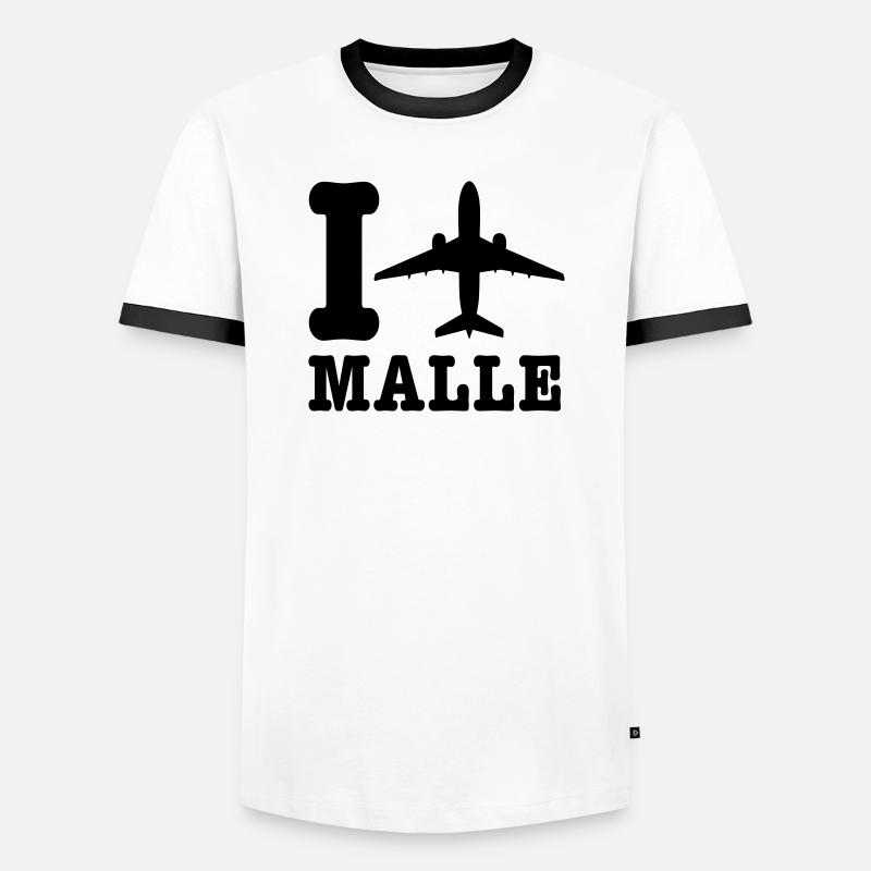 Mallorca Urlaub - Männer Kontrast-T-Shirt - Weiß/Schwarz