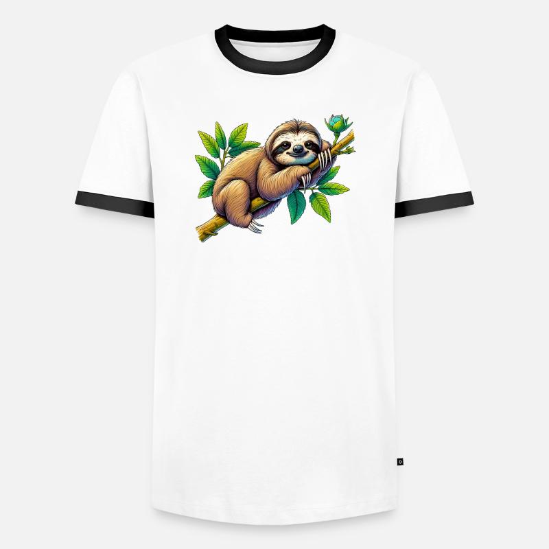 Sloth - Men's Ringer Shirt - white/black