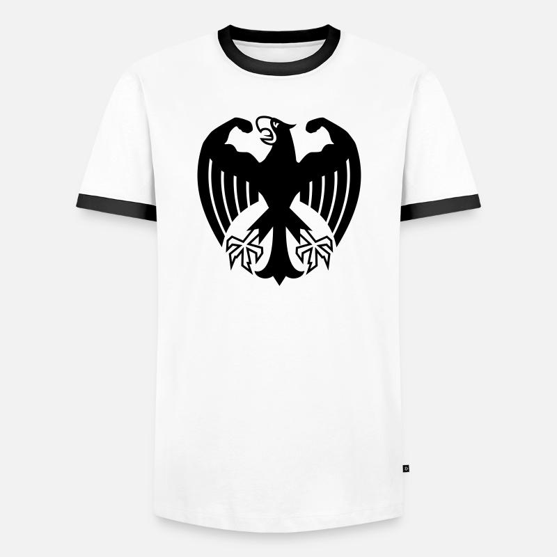 Fitness eagle with muscles - Men's Ringer Shirt - white/black