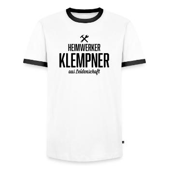 Heimwerker Klempner - Männer Kontrast-T-Shirt - Weiß/Schwarz - Vorne - AI Model Female 172 light (172cm) & AI Model Male 178 dark (178cm)