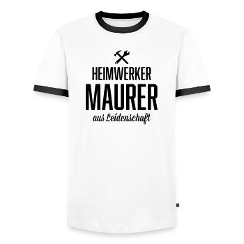 Heimwerker Maurer - Männer Kontrast-T-Shirt - Weiß/Schwarz - Vorne - AI Model Female 172 light (172cm) & AI Model Male 178 dark (178cm)