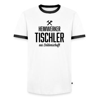 Heimwerker Tischler - Männer Kontrast-T-Shirt - Weiß/Schwarz - Vorne - AI Model Female 172 light (172cm) & AI Model Male 178 dark (178cm)
