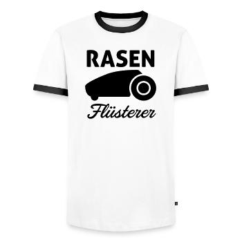 Rasen Flüsterer - Männer Kontrast-T-Shirt - Weiß/Schwarz - Vorne - AI Model Female 172 light (172cm) & AI Model Male 178 dark (178cm)