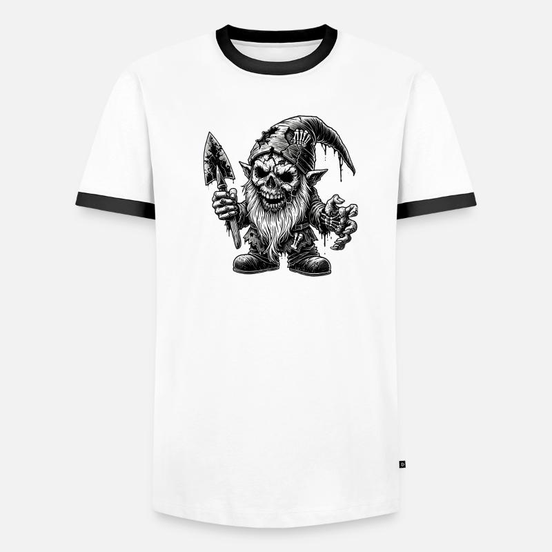 Zombie Dwarf from Hell - Men's Ringer Shirt - white/black