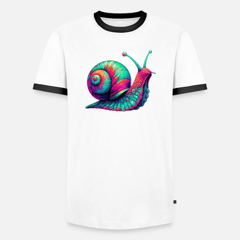 Snail - Men's Ringer Shirt - white/black