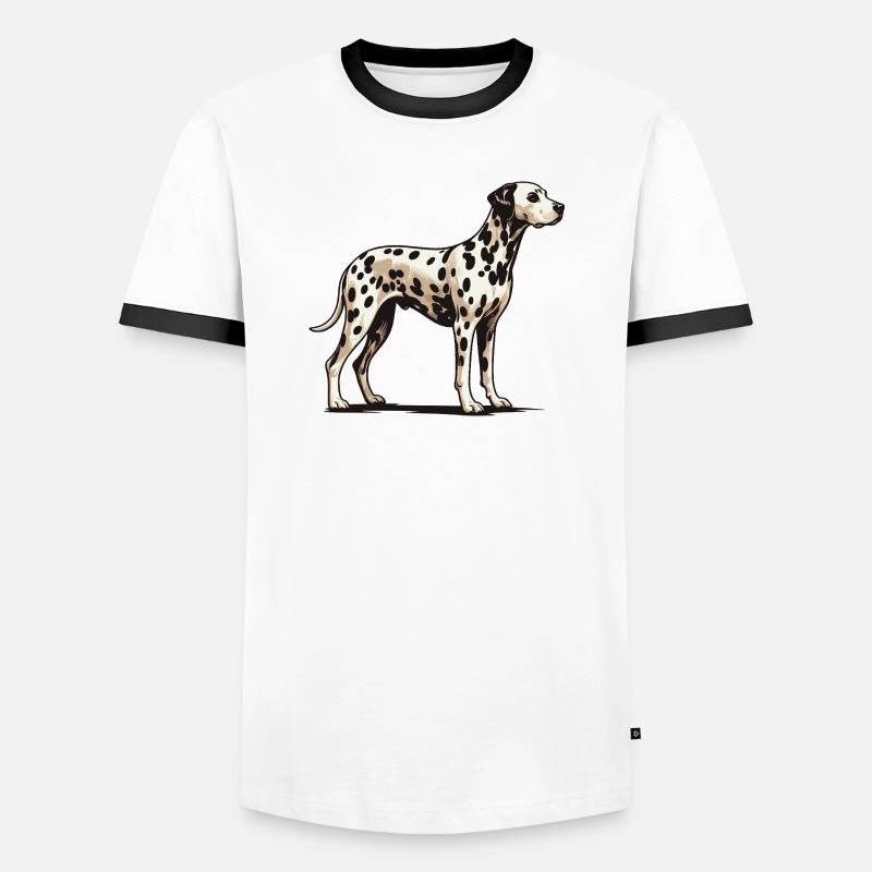 Dalmatiner - Männer Kontrast-T-Shirt - Weiß/Schwarz