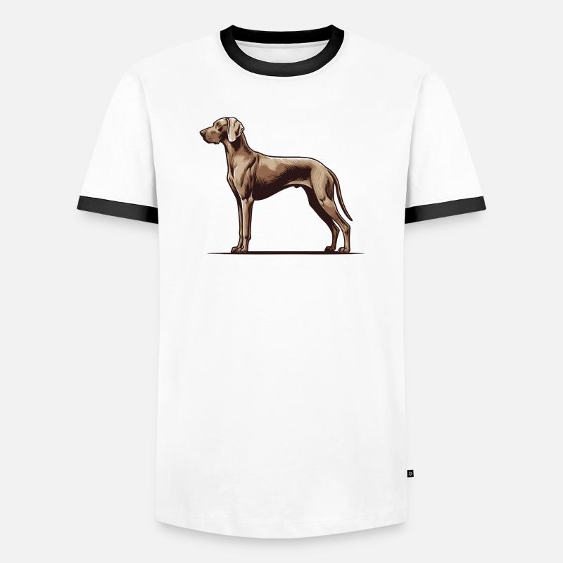 Weimaraner - Männer Kontrast-T-Shirt - Weiß/Schwarz