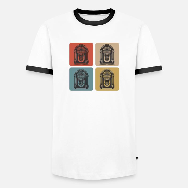 Retro Jukebox Style - Männer Kontrast-T-Shirt - Weiß/Schwarz