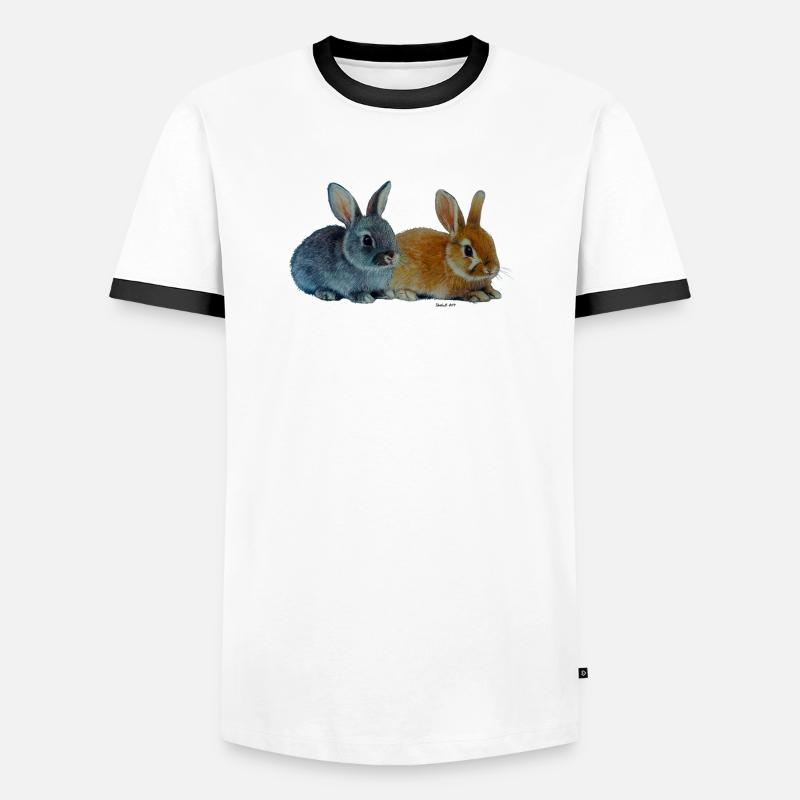 Bunnies - Easter - Men's Ringer Shirt - white/black