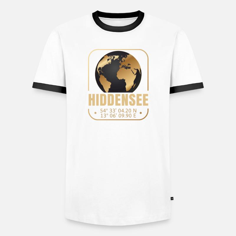 Hiddensee - Männer Kontrast-T-Shirt - Weiß/Schwarz