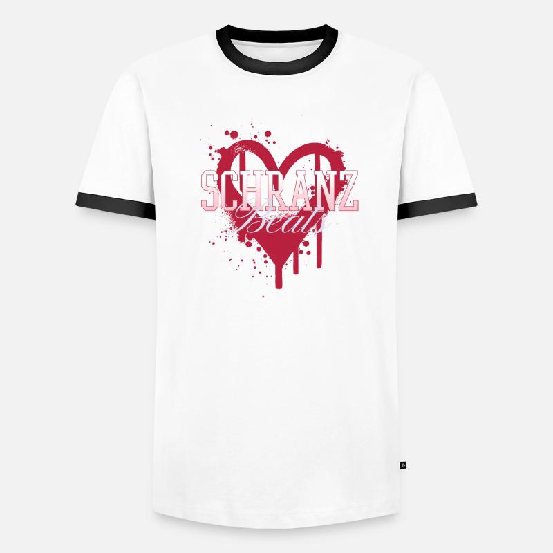 Schranz Beats Techno Rave - Men's Ringer Shirt - white/black