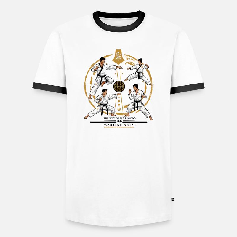 Kampfkunst - Männer Kontrast-T-Shirt - Weiß/Schwarz