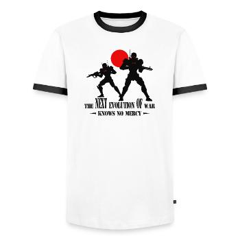 Ai Kampfroboter - Männer Kontrast-T-Shirt - Weiß/Schwarz - Vorne - AI Model Female 172 light (172cm) & AI Model Male 178 dark (178cm)