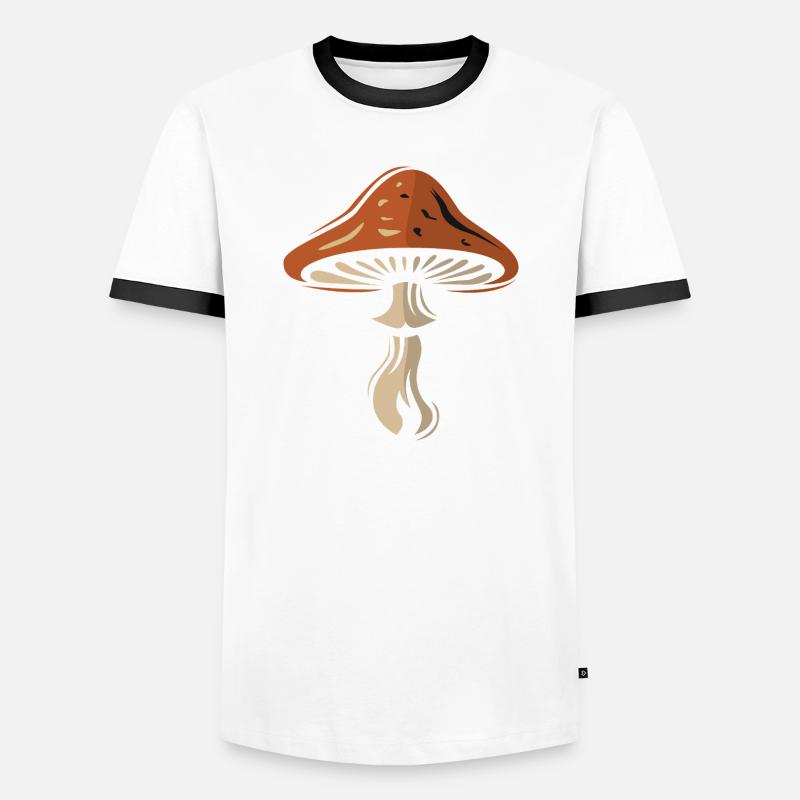 Toadstool Symbol - Nature and Mushrooms - Men's Ringer Shirt - white/black
