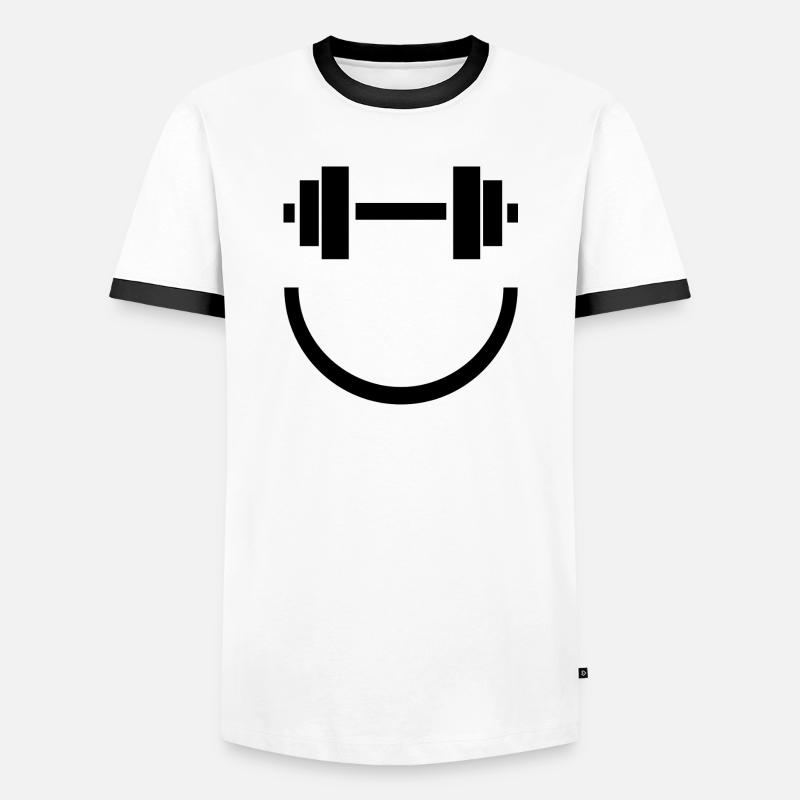 Smile Gains - Männer Kontrast-T-Shirt - Weiß/Schwarz