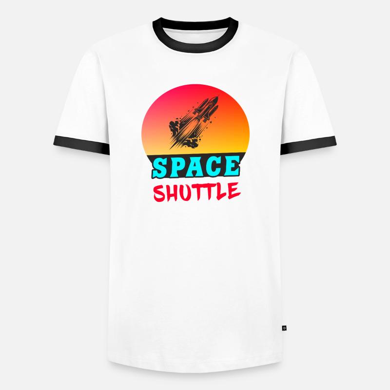 Navette spatiale Sunset Design - T-shirt contrasté Homme - blanc/noir