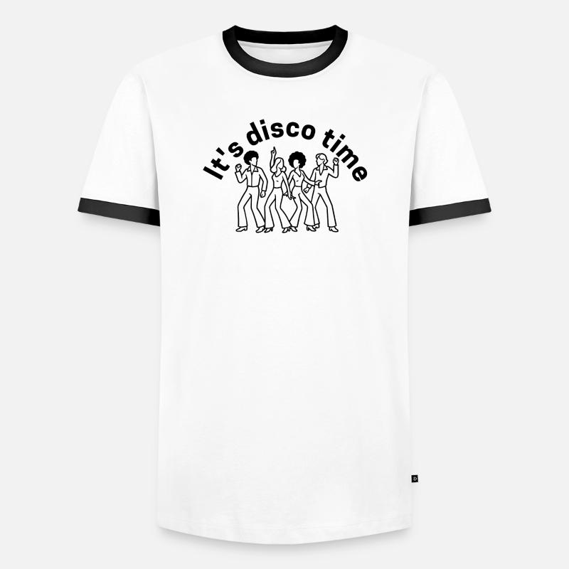 It s disco time - Men's Ringer Shirt - white/black