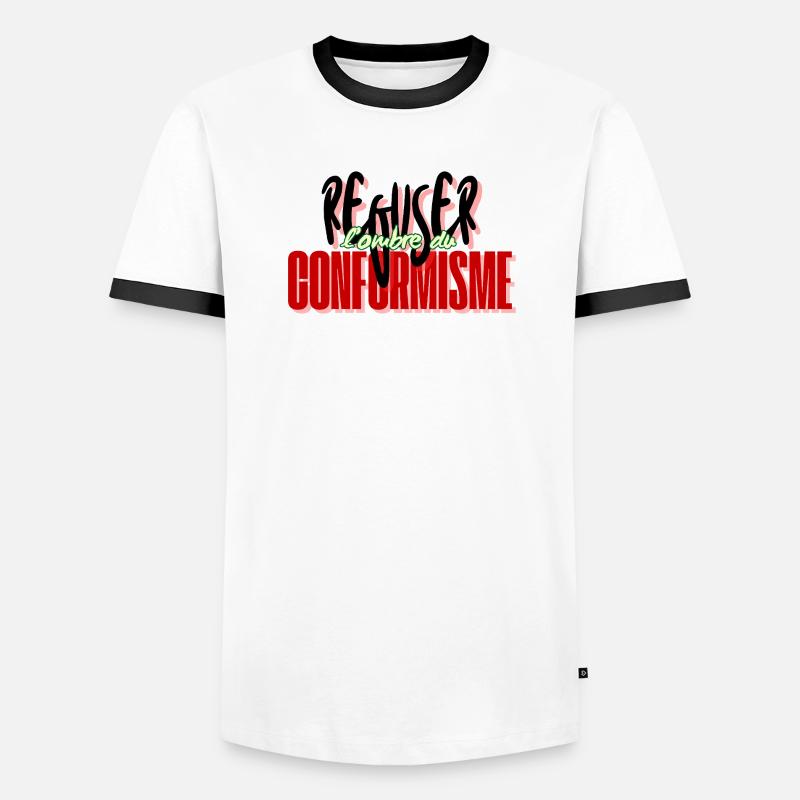 Refusing conformism - Men's Ringer Shirt - white/black