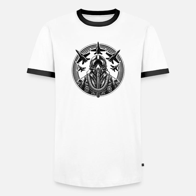 Jet Pilot – Air Force - Men's Ringer Shirt - white/black