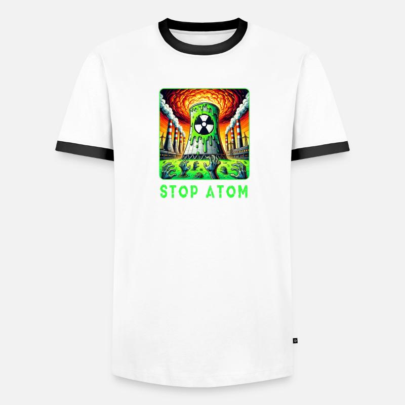 Stop Atom – Radioactive - Men's Ringer Shirt - white/black