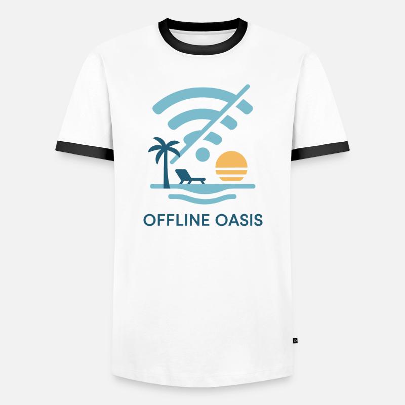 Offline - Männer Kontrast-T-Shirt - Weiß/Schwarz