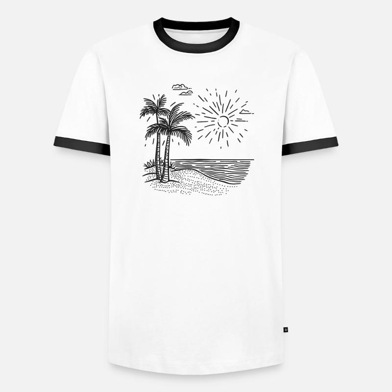 Vacation Mode - Men's Ringer Shirt - white/black