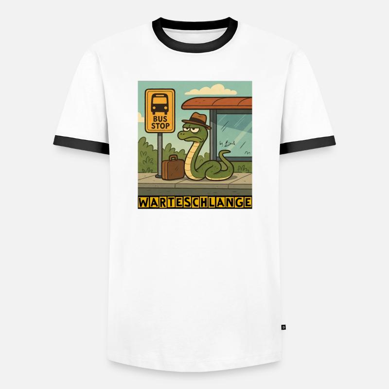 Queue by Rico Beck - Men's Ringer Shirt - white/black