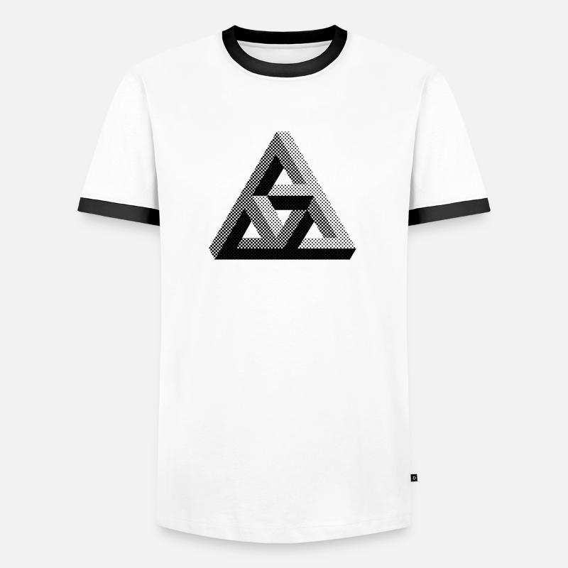 Optical Illusions Design Triangle - Men's Ringer Shirt - white/black