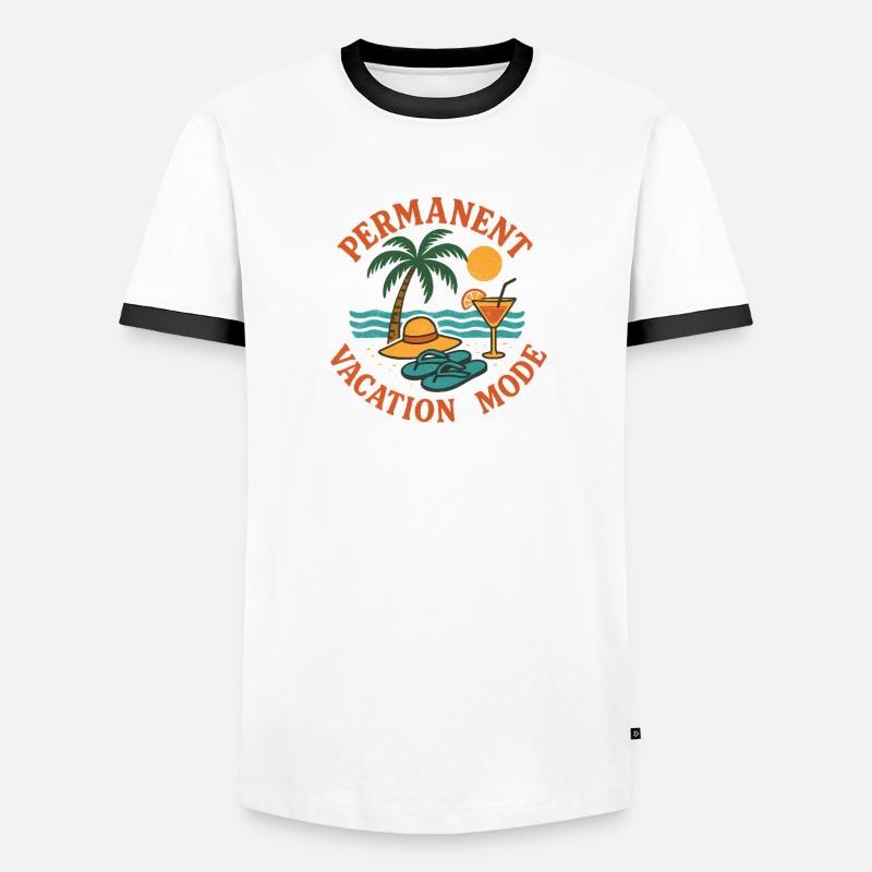 Permanenter Urlaub Retro-Modus - Männer Kontrast-T-Shirt - Weiß/Schwarz