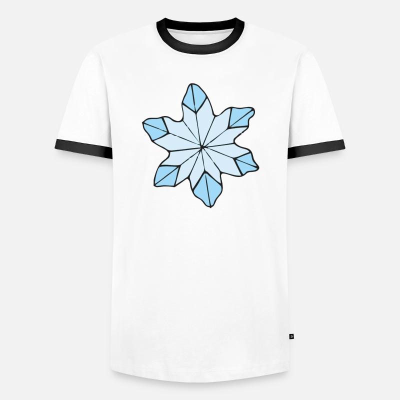 Stilvolle Blaue Eisblume design - Männer Kontrast-T-Shirt - Weiß/Schwarz