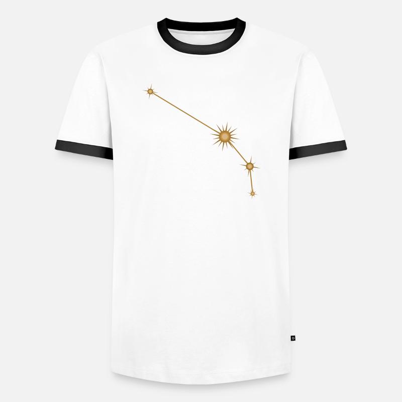 Stern Konstellation Widder Sternzeichen Sternzeichen Golden - Männer Kontrast-T-Shirt - Weiß/Schwarz