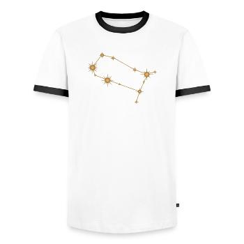 Star Constellation Gemini Zodiac Birth Sign Golden - Men's Ringer Shirt - white/black - Front - AI Model Female 172 light (172cm) & AI Model Male 178 dark (178cm)